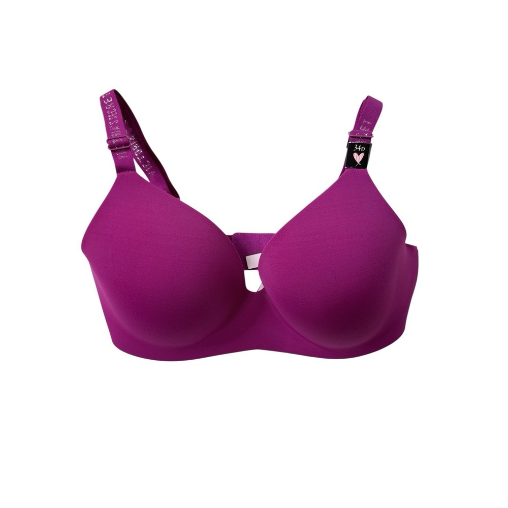 Victoria's Secret T-Shirt Lightly Lined Wireless Fuchsia Bra Size 34D NEW Tags